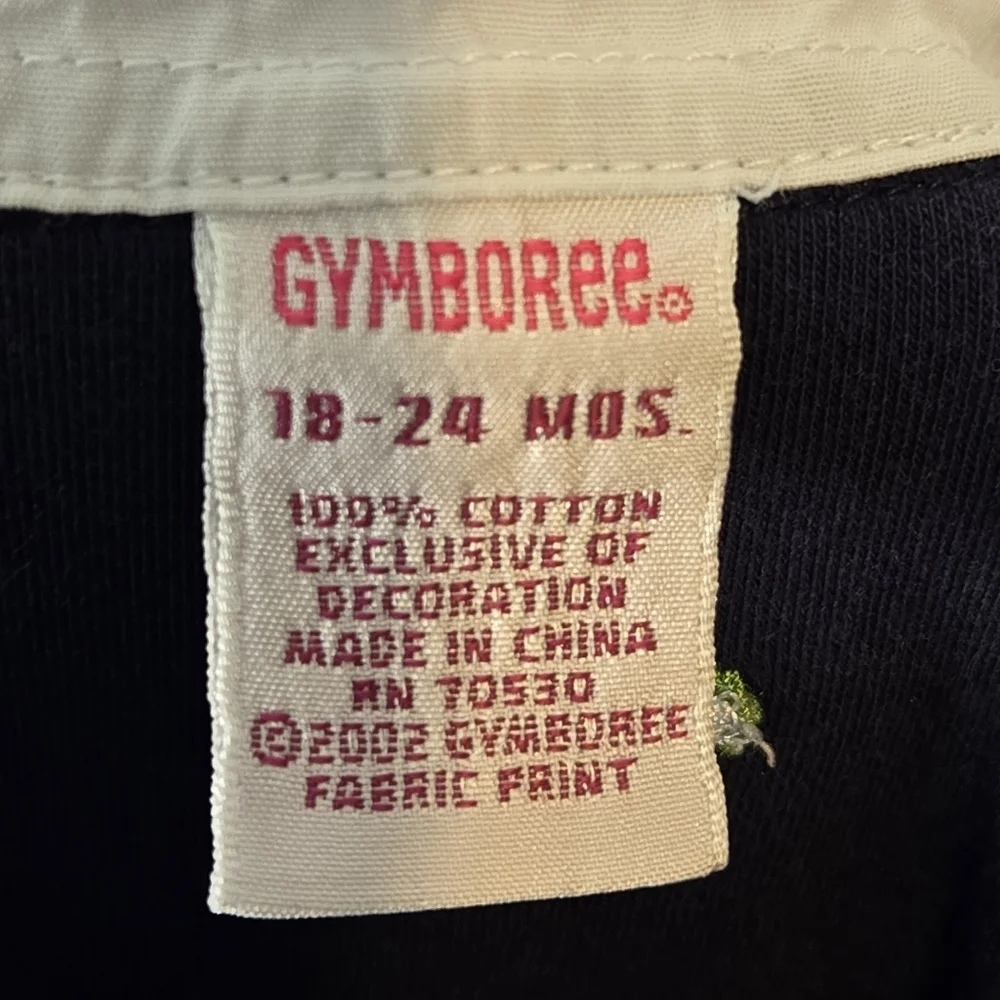 Vintage Gymboree Navy Blue Embroidered Ditsy Floral Jumpsuit Size 18-24 Months